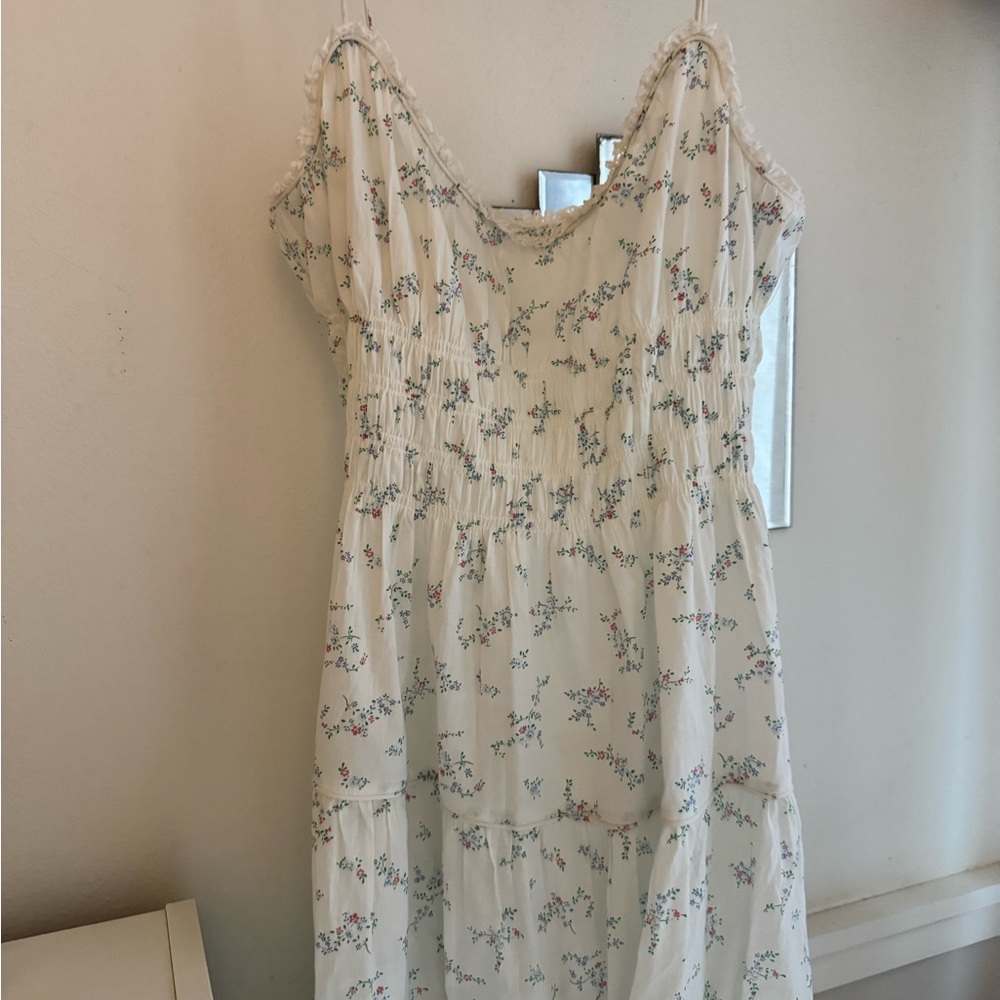 Doen Cream Floral Strapless Sundress NWOT